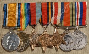 Group of seven medals; British War Medal, Allied V