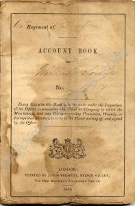 Army account book of 1854 belonging to 1554 Privat