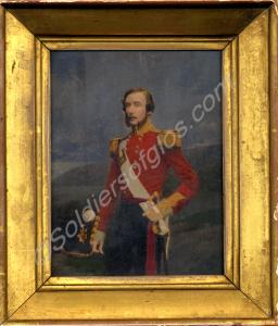 Hand-painted photograph in a gilt frame. Photograp