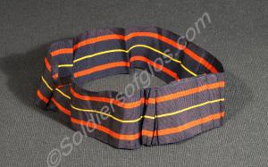 Straw hat band in the regimental colours of 1st Ba