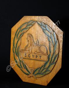 Wood carving of the Gloucestershire Regiment back