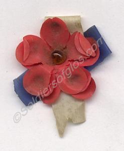 Red, white and blue French souvenir rosette. 1914.