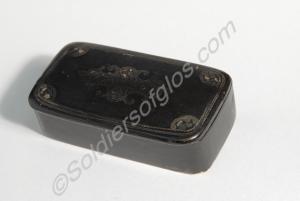 Small black wood match box, found in Turkish trenc