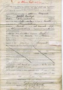 Discharge certificate. 4557 Sergeant Joseph Bailey