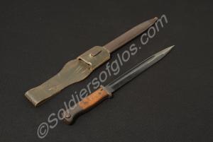 German bayonet and scabbard with leather bayonet f