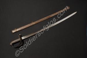 Infantry officer's sword with steel guard and scab