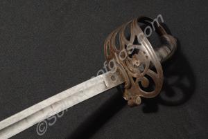 Infantry officer's sword with steel guard and scab