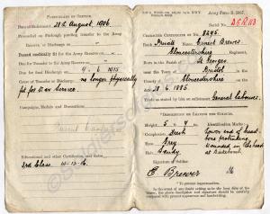 Character Certificate. 8275 Private Ernest Brewer.