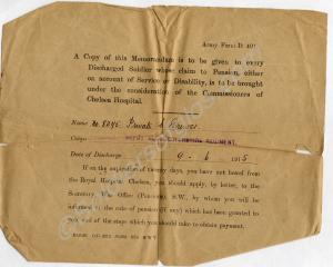 Army Form D.401. Pension Claim Memorandum. . 8275