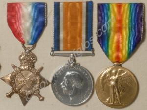 Group of three medals; 1914-1915 Star, British War
