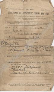 Certificate of Employment.  8644 Company Sergeant
