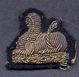 Officer's gold wire embroidered cap back badge sew