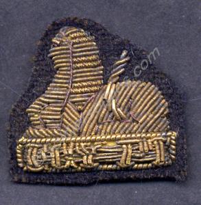 Officer's gold wire embroidered cap back badge sew