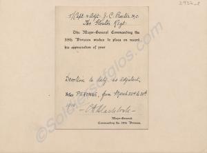 G.O.C's Commendation for devotion to duty as Adjut