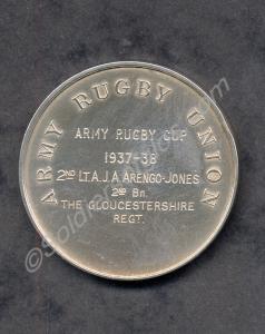 Army Rugby Cup Winner's Silver Medallion 1937-1938