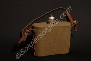 Aluminium water bottle with khaki serge cover and