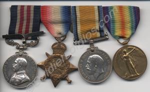 Group of four medals; Military Medal, 1914-1915 St