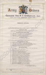 Army Orders concerning gallantry decorations. Issu