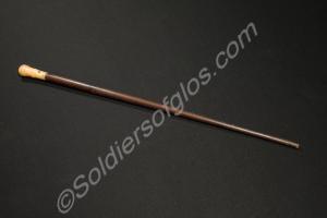 Walking stick with a bone knop. 34.5 inches long.