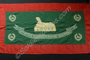 Red, green and yellow Regimental flag of 5th (Terr