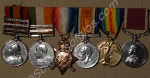 Group of six medals; Queen's South Africa Medal wi