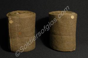 Long khaki puttees. Worn by Major E.G.H. Power. 2n