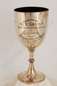 Stokey Cup. Hallmarked Silver. Inscription reads: