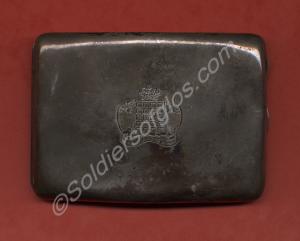 Silver cigarette case. Hallmarked, badly tarnished