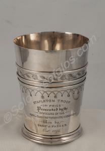 Silver tankard engraved "Stapleton Troop - 1st Pri