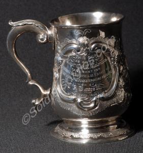 The Colmore silver tankard. Engraved "This Cup was