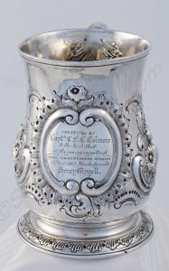 Silver tankard engraved "Presented by Capt. C.F.C.
