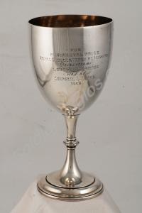 Silver goblet engraved "The Regimental Prize - Roy