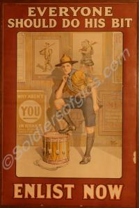 "Enlist Now". Poster from World War I by Baron Low