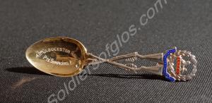 Silver shooting team spoon. Decorated with crossed