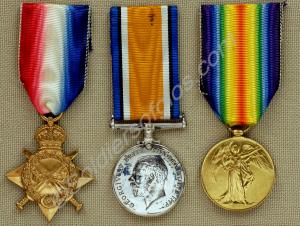 Group of three medals; 1914-1915 Star, British War