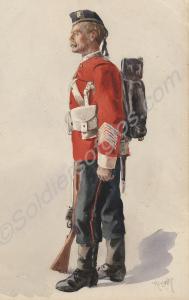 Watercolour depicting Private John Nash of "B" Com