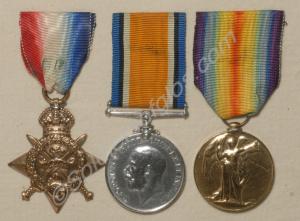 Group of medals; 1914 Star, British War Medal and
