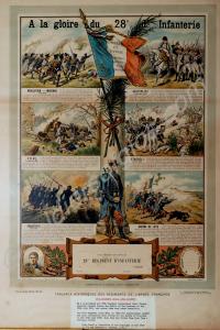 Framed poster depicting the history of the French