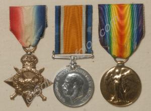 Group of three medals; 1914-1915 Star, British War