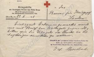 Letter in German from the Red Cross in Cologne  to