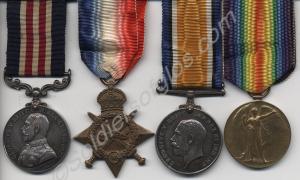 Group of four medals; Military Medal, 1914-1915 St