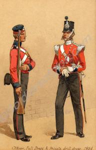 Officer in full dress and Private in drill dress.