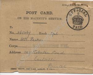 Demobilization and Transfer to the Reserve card. P
