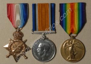 Group of three medals; 1914-1915 Star, British War