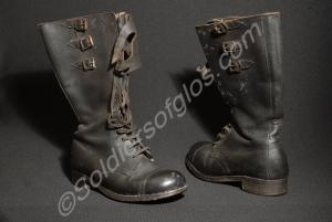 Pair of black leather motor-cycle dispatch rider's