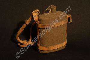Officer's water bottle with leather carrying strap