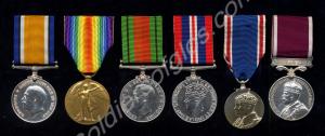 Group of six medals; British War Medal, Allied Vic