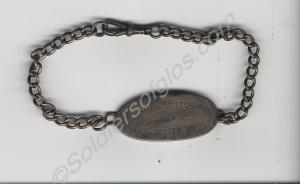 Silver identity tag belonging to 2nd Lieutenant H.