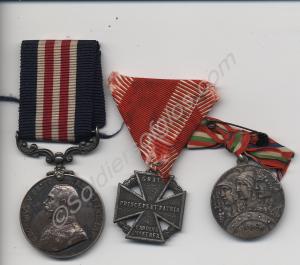 Group of three medals; Military Medal, Austrian Ka