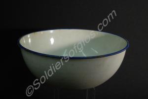 White enamel wash bowl. Was the property of Captai